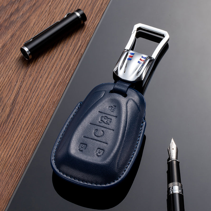 Leather Key Fob Cover for Chevrolet (Model B)
