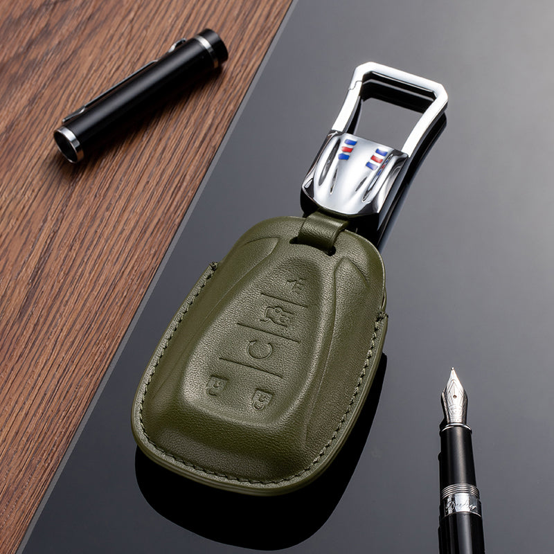 Leather Key Fob Cover for Chevrolet (Model B)