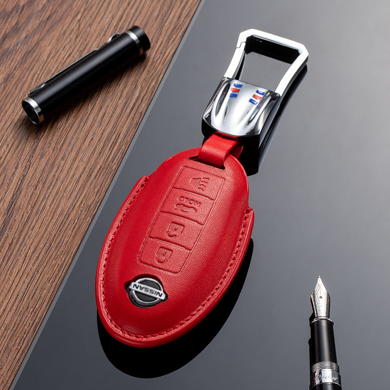 Leather Key Fob Cover for Nissan (Model A) - T-Carbon Official Store