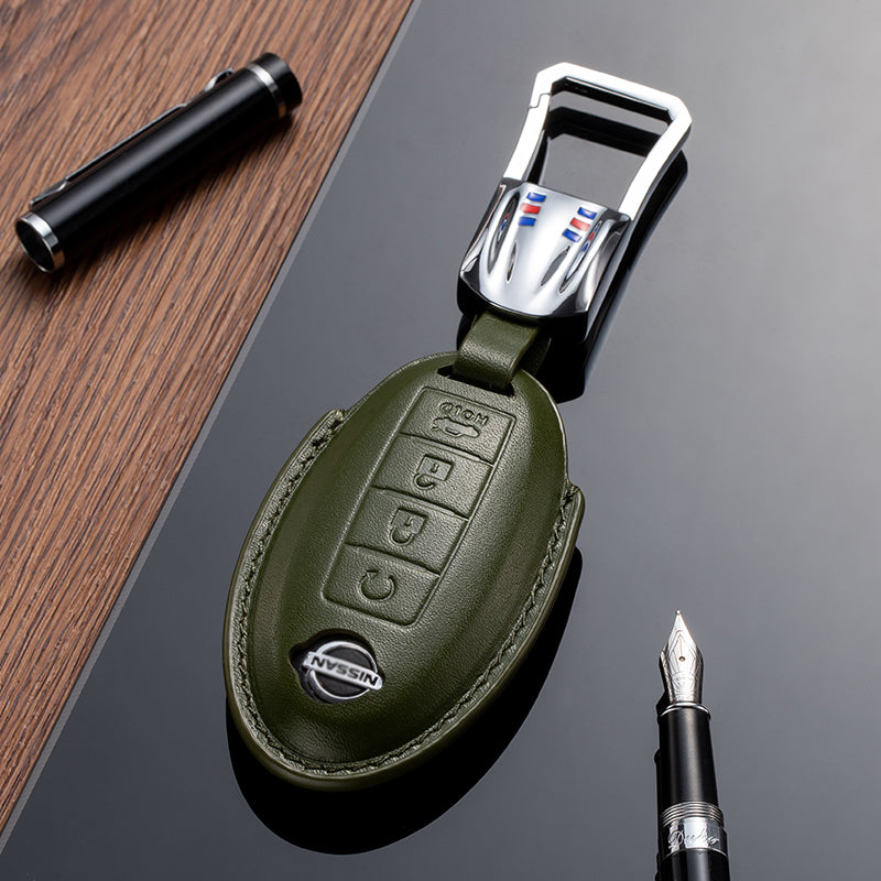 Leather Key Fob Cover for Nissan (Model A) - T-Carbon Official Store