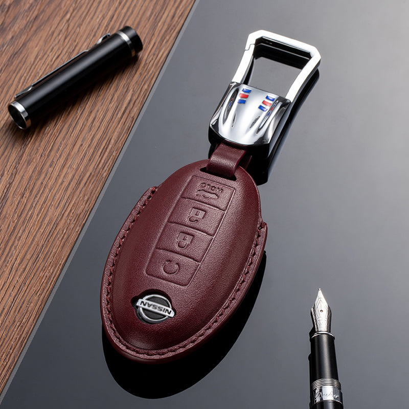 Leather Key Fob Cover for Nissan (Model A) - T-Carbon Official Store