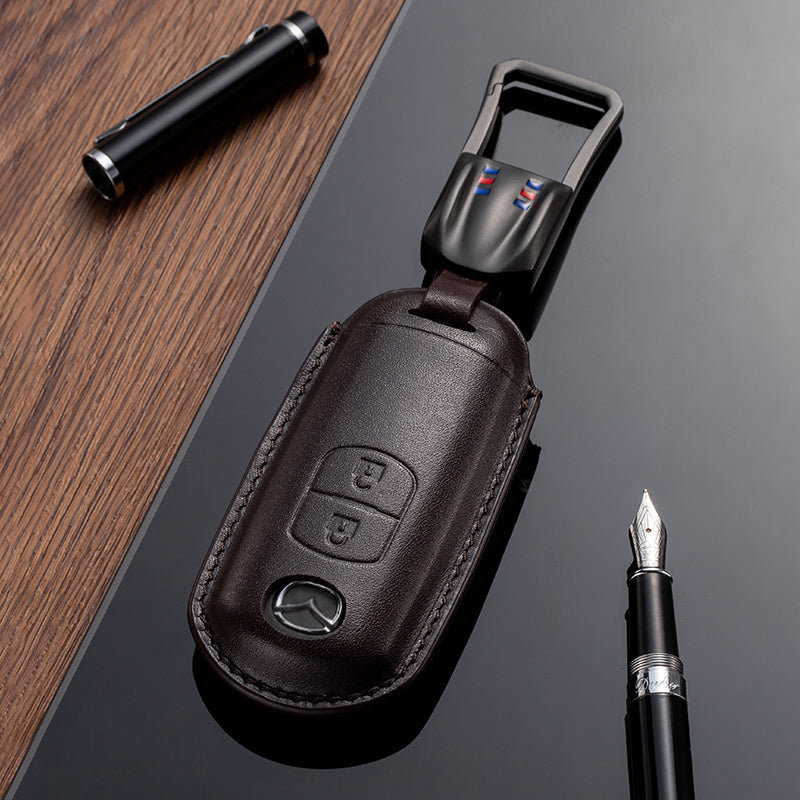 Leather Key Fob Cover for Mazda (Model A) - T-Carbon Official Store
