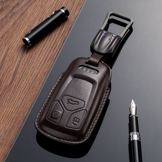 Leather Key Fob Cover for Audi (Model C) - T-Carbon Official Store