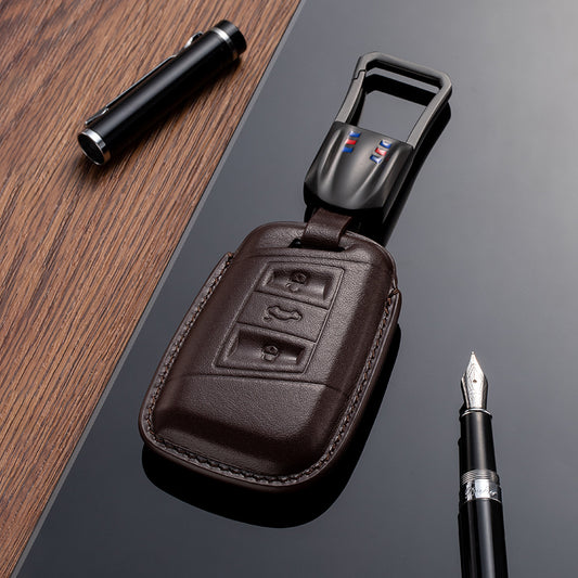 Leather Key Fob Cover for Volkswagen (Model E) - T-Carbon Official Store