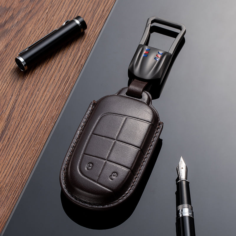 Leather Key Fob Cover for Jeep (Model B)