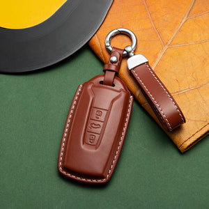 Volkswagen Exclusive Leather Key Fob Cover (Model D) 이미지를 슬라이드 쇼에서 열기
