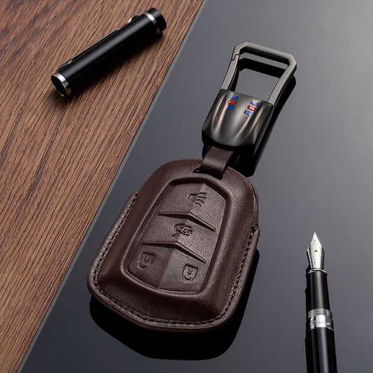 Leather Key Fob Cover for Cadillac (Model B) - T-Carbon Official Store