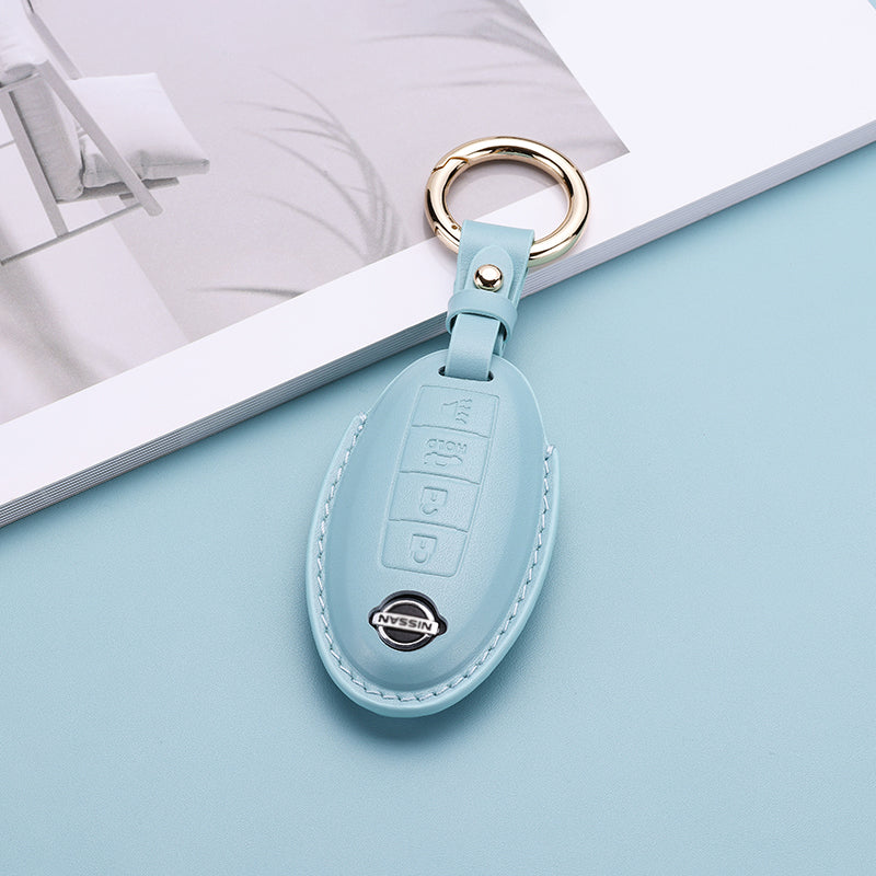 Pastel Leather Key Fob Cover for Nissan (Model A) - T-Carbon Official Store