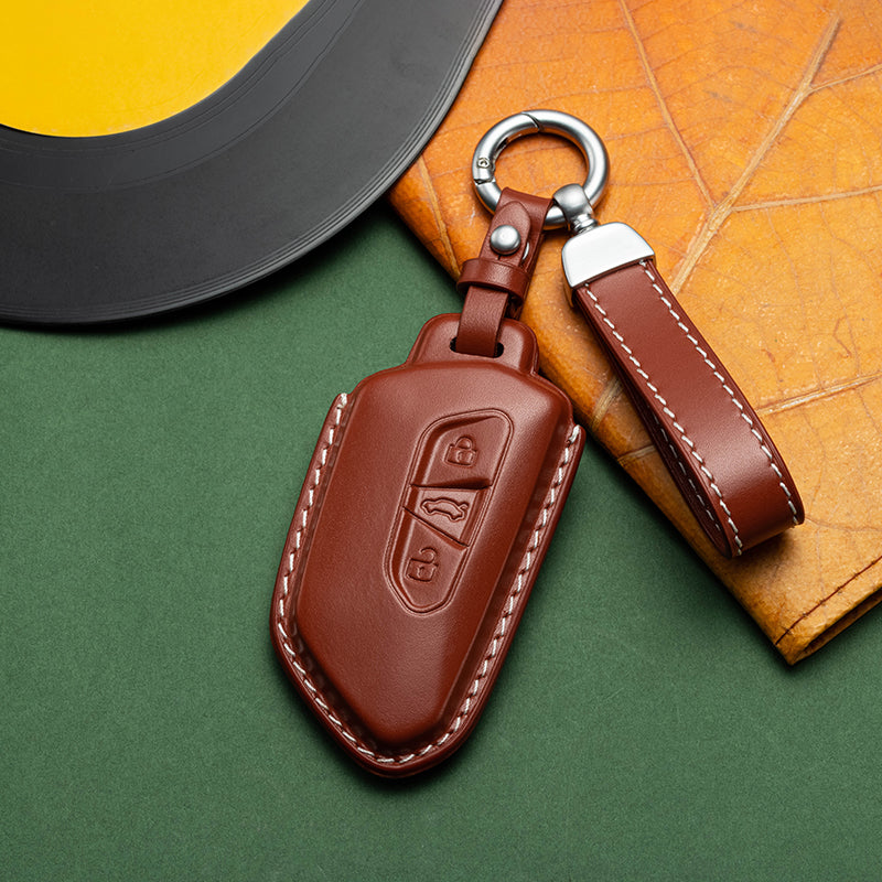Exclusive Leather Key Fob Cover for Volkswagen (Model F)