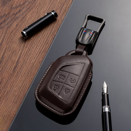 Leather Key Fob Cover for Cadillac (Model D) - T-Carbon Official Store