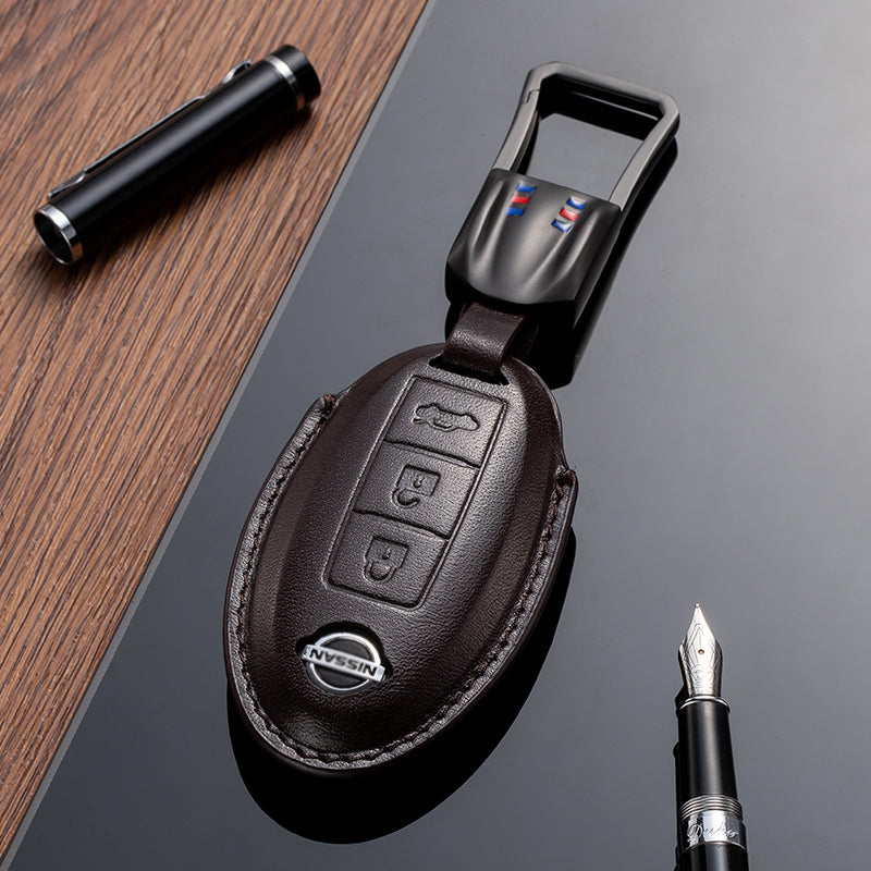 Leather Key Fob Cover for Nissan (Model A) - T-Carbon Official Store