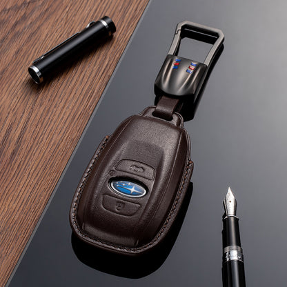 Leather Key Fob Cover for Subaru (Model B)