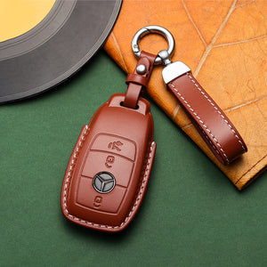 Ouvrir l&#39;image dans le diaporama, Mercedes Benz Exclusive Leather Key Fob Cover (Model B)
