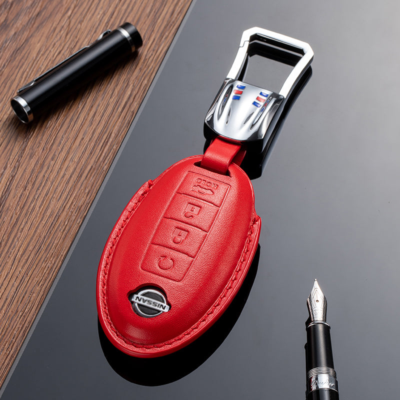 Leather Key Fob Cover for Nissan (Model A) - T-Carbon Official Store