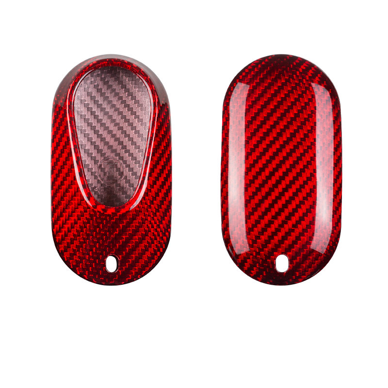 FIAT 500 Carbon Fiber Key Fob Housing - Red Candy