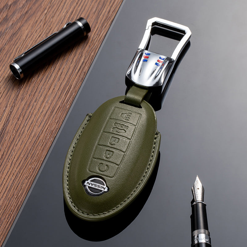 Leather Key Fob Cover for Nissan (Model A) - T-Carbon Official Store