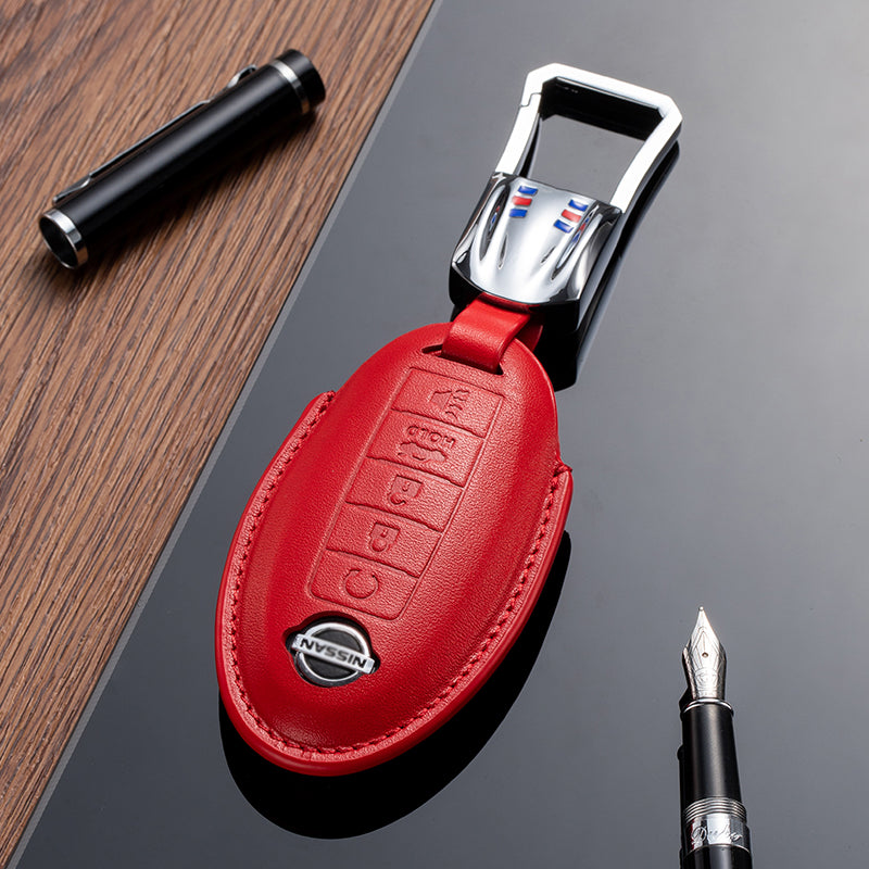 Leather Key Fob Cover for Nissan (Model A) - T-Carbon Official Store