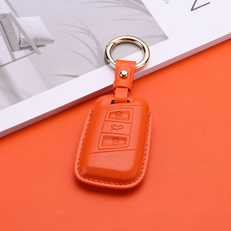 Pastel Leather Key Fob Cover for Volkswagen (Model E) - T-Carbon Official Store