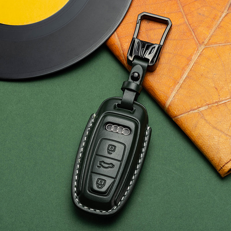 Exclusive Leather Key Fob Cover for Audi (Model D)