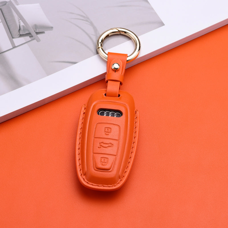 Pastel Leather Key Fob Cover for Audi (Model D)