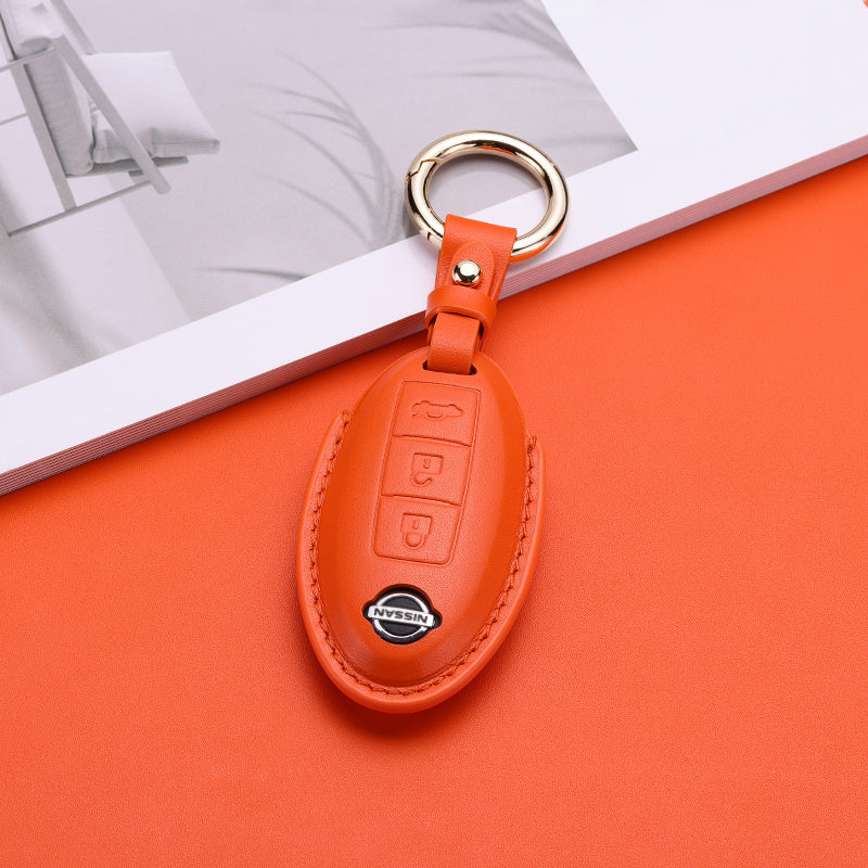 Pastel Leather Key Fob Cover for Nissan (Model A) - T-Carbon Official Store