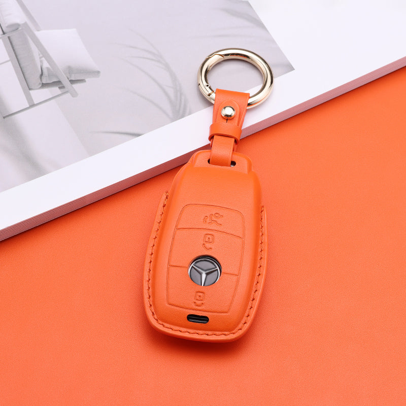 Pastel Leather Key Fob Cover for Mercedes Benz (Model B) - T-Carbon Official Store