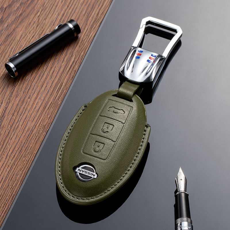 Leather Key Fob Cover for Nissan (Model A) - T-Carbon Official Store