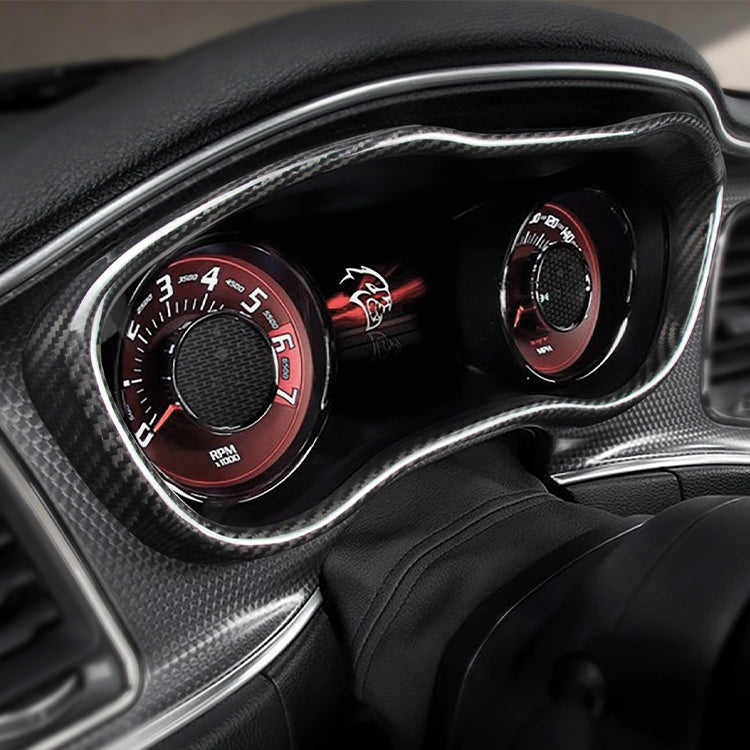 Carbon Fiber Electronic Instrumental Cluster Cover for Dodge (Model A)