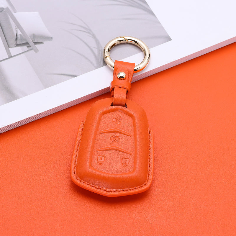 Pastel Leather Key Fob Cover for Cadillac (Model B)