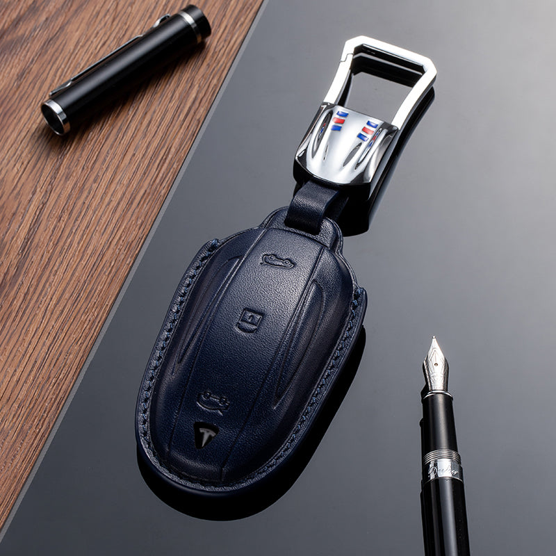 Leather Key Fob Cover for Tesla - T-Carbon Official Store