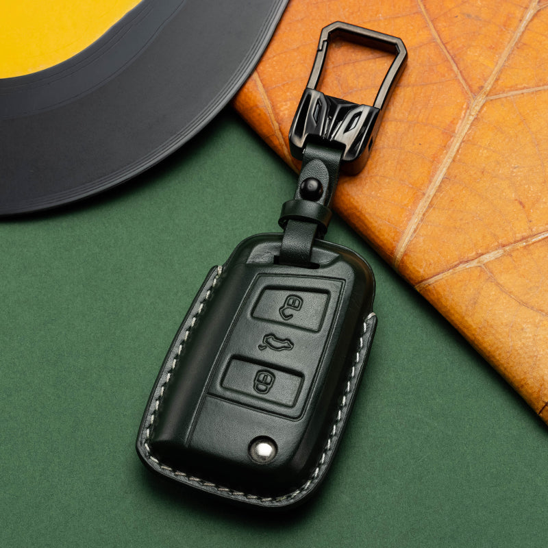 Exclusive Leather Key Fob Cover for Volkswagen (Model C)