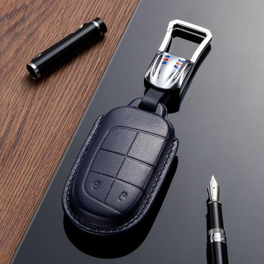 Leather Key Fob Cover for Jeep (Model B)