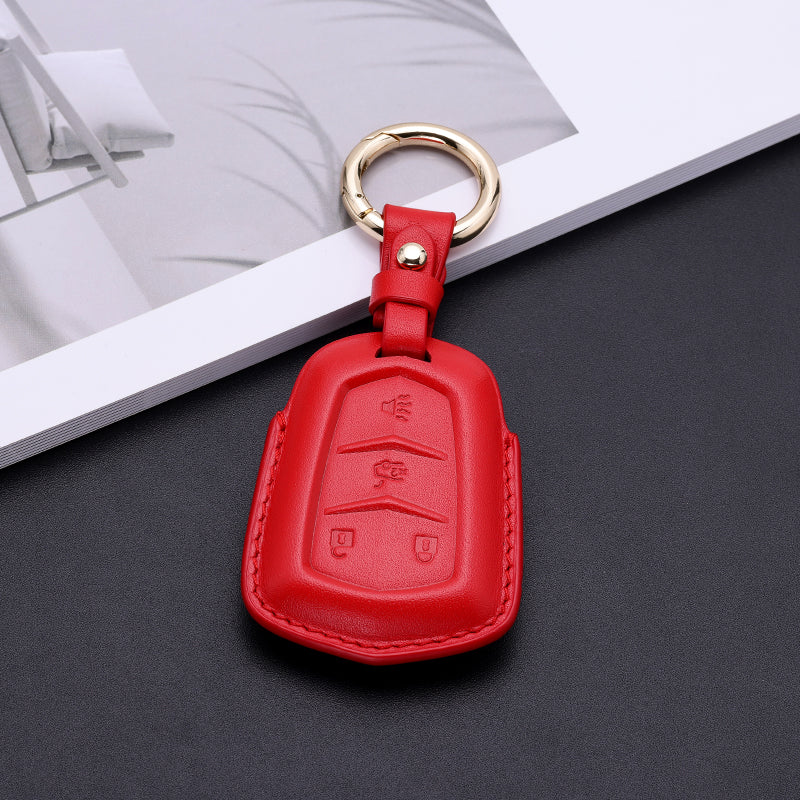 Pastel Leather Key Fob Cover for Cadillac (Model B)