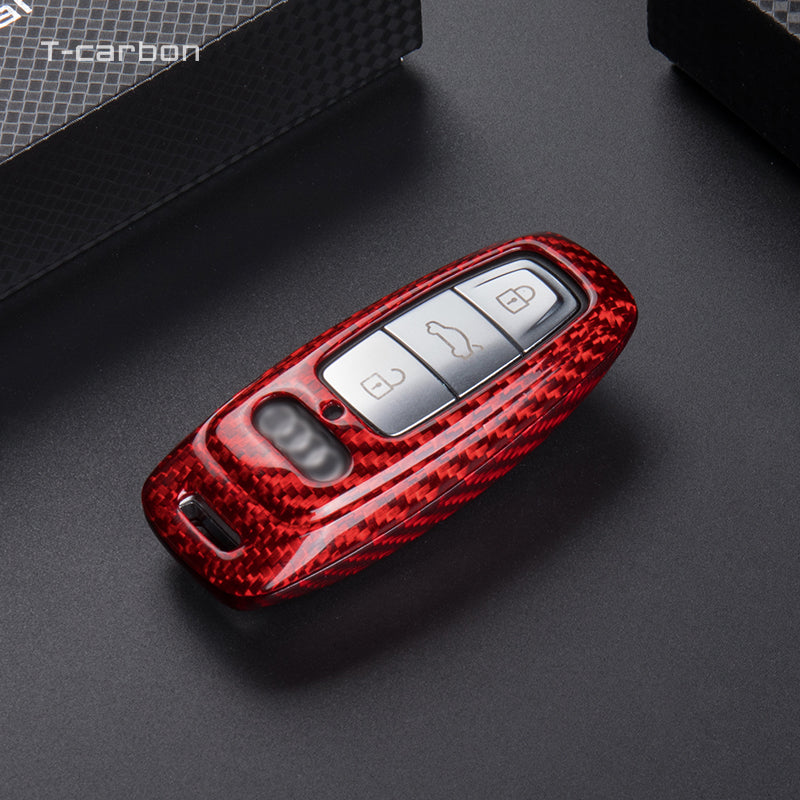Audi Carbon Fiber Key Fob Case (Model D) - T-Carbon Official