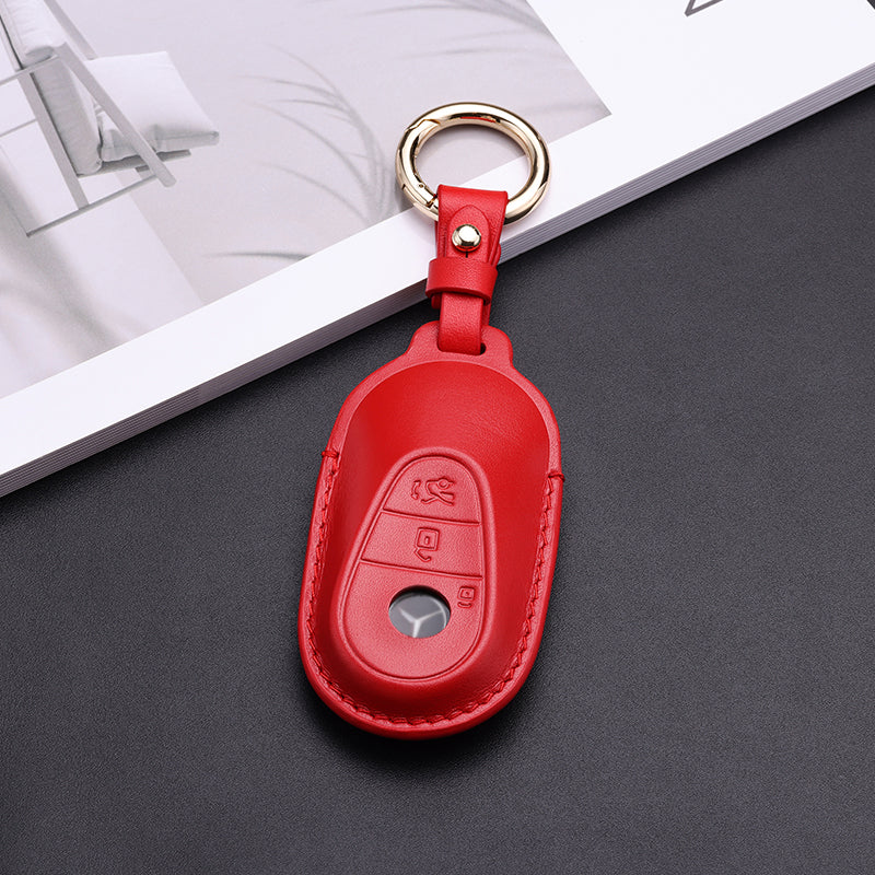 Pastel Leather Key Fob Cover for Mercedes Benz (Model D)
