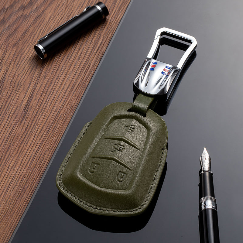 Leather Key Fob Cover for Cadillac (Model B) - T-Carbon Official Store