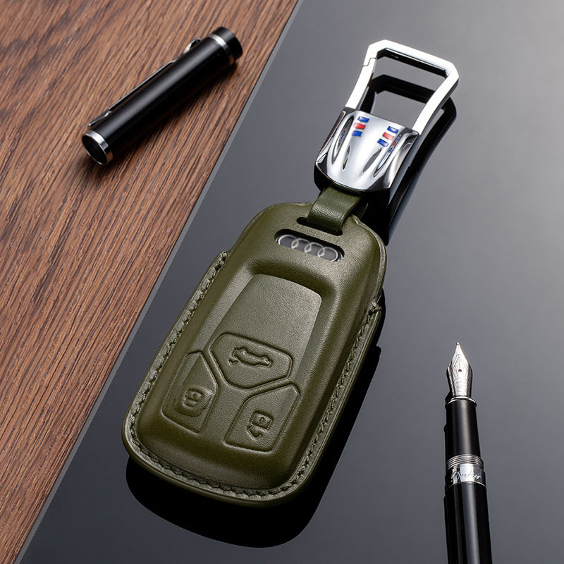 Leather Key Fob Cover for Audi (Model C) - T-Carbon Official Store