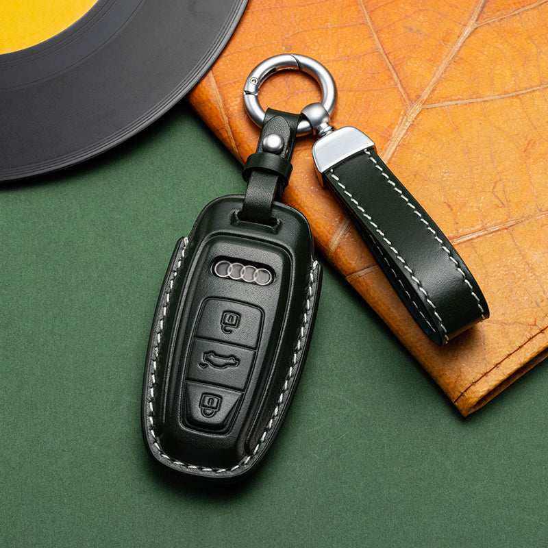 Exclusive Leather Key Fob Cover for Audi (Model D)