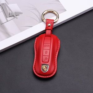 Open image in slideshow, Porsche Pastel Leather Key Fob Cover (Model C)
