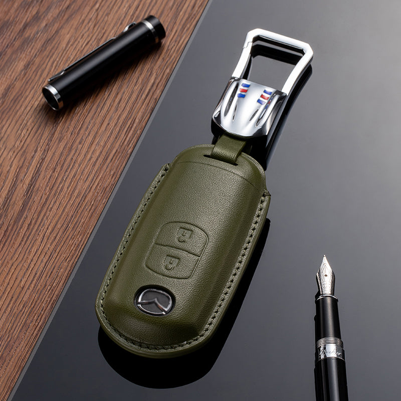 Leather Key Fob Cover for Mazda (Model A) - T-Carbon Official Store