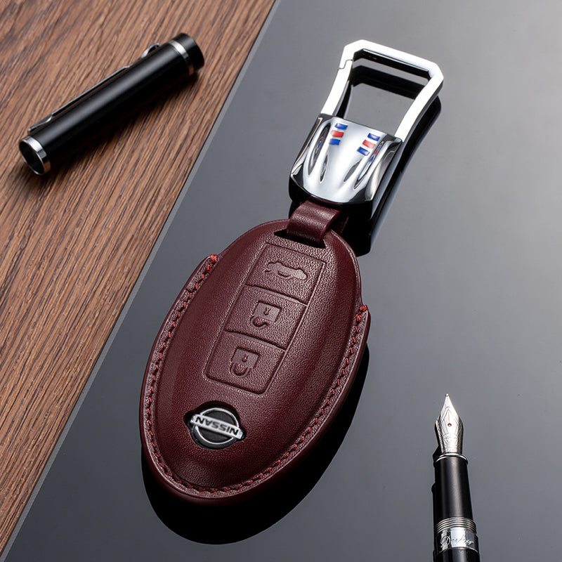 Leather Key Fob Cover for Nissan (Model A) - T-Carbon Official Store