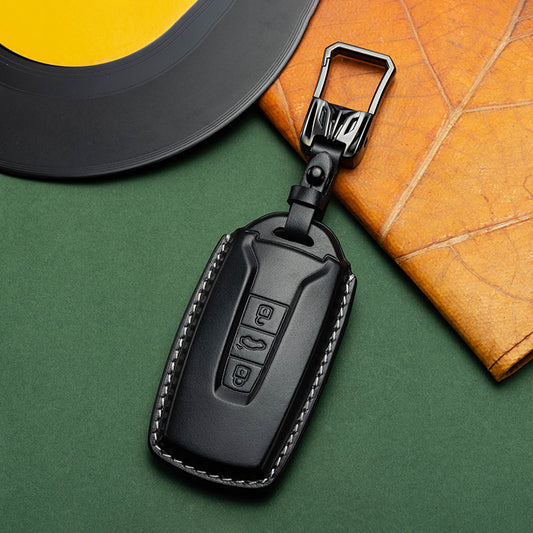 Exclusive Leather Key Fob Cover for Volkswagen (Model D)