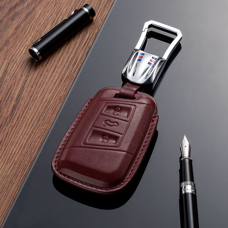 Leather Key Fob Cover for Volkswagen (Model E) - T-Carbon Official Store