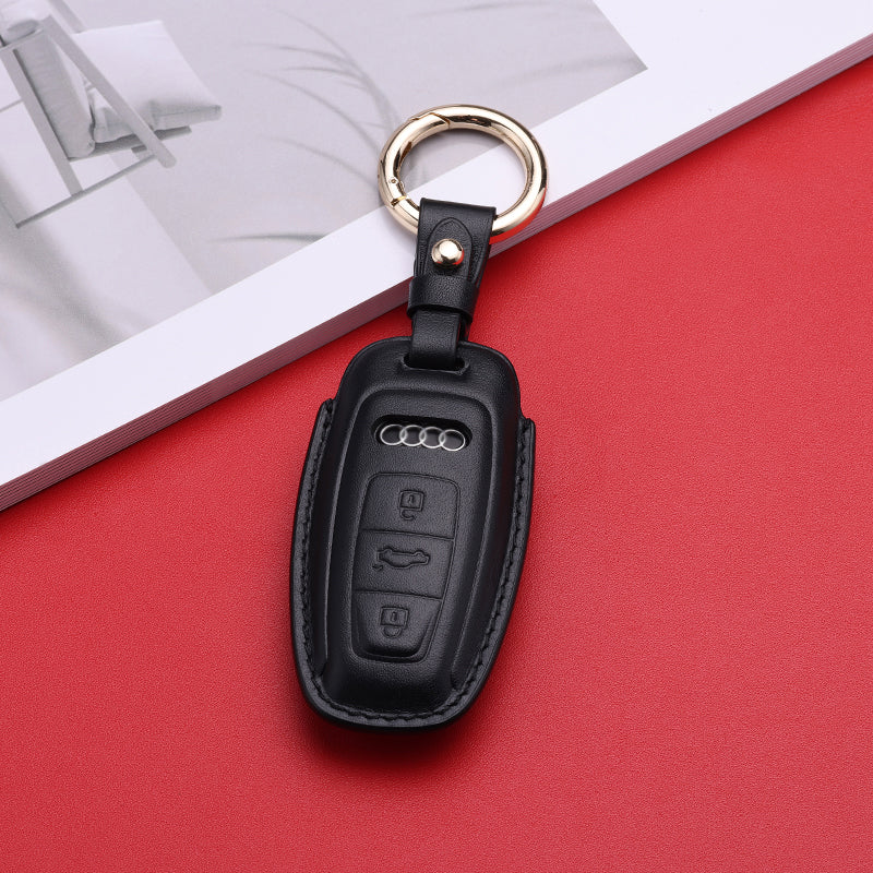 Pastel Leather Key Fob Cover for Audi (Model D)