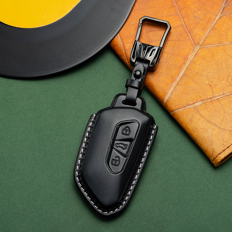 Exclusive Leather Key Fob Cover for Volkswagen (Model F)