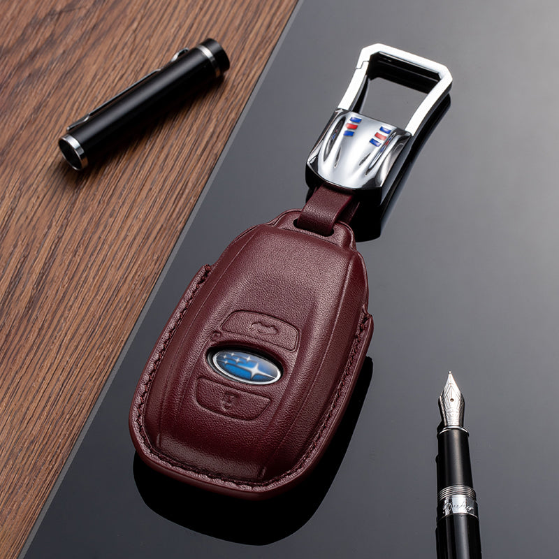 Leather Key Fob Cover for Subaru (Model B)