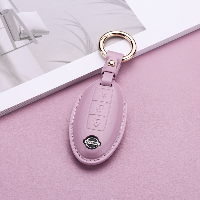 Pastel Leather Key Fob Cover for Nissan (Model A) - T-Carbon Official Store