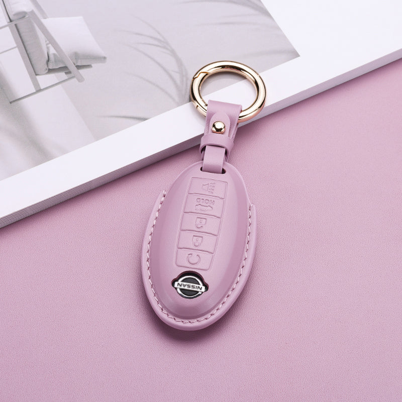 Pastel Leather Key Fob Cover for Nissan (Model A) - T-Carbon Official Store