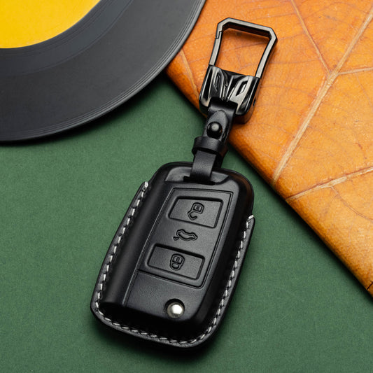 Exclusive Leather Key Fob Cover for Volkswagen (Model C)
