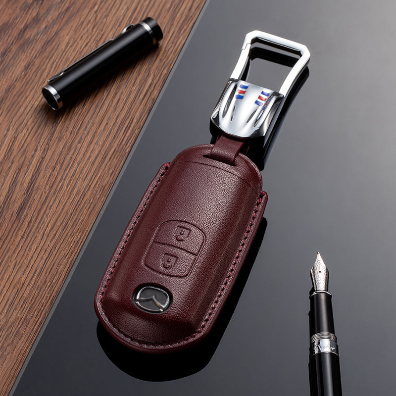 Leather Key Fob Cover for Mazda (Model A) - T-Carbon Official Store
